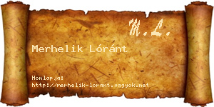 Merhelik Lóránt névjegykártya